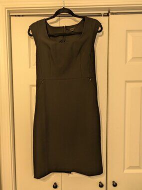 Black Sheath Dress Sleeveless Tailored Work Office Classic